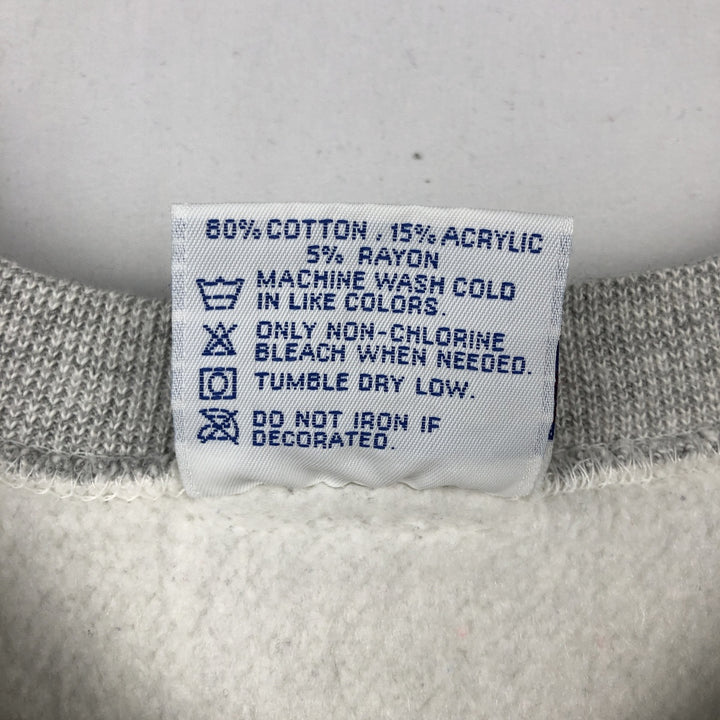 1980'S Hanes BEEFY Blue Tag College Sweatshirt, Made in USA, Men's Size L (approx.), Vintage cotton gray type Vintage Second Hand