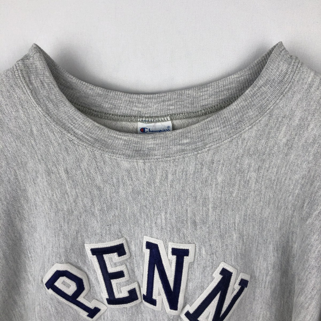 90'S Champion Reverse Weave Embroidered Tag College Sweatshirt Trainer Made in USA Men's XXL Vintage cotton gray type Vintage Second Hand