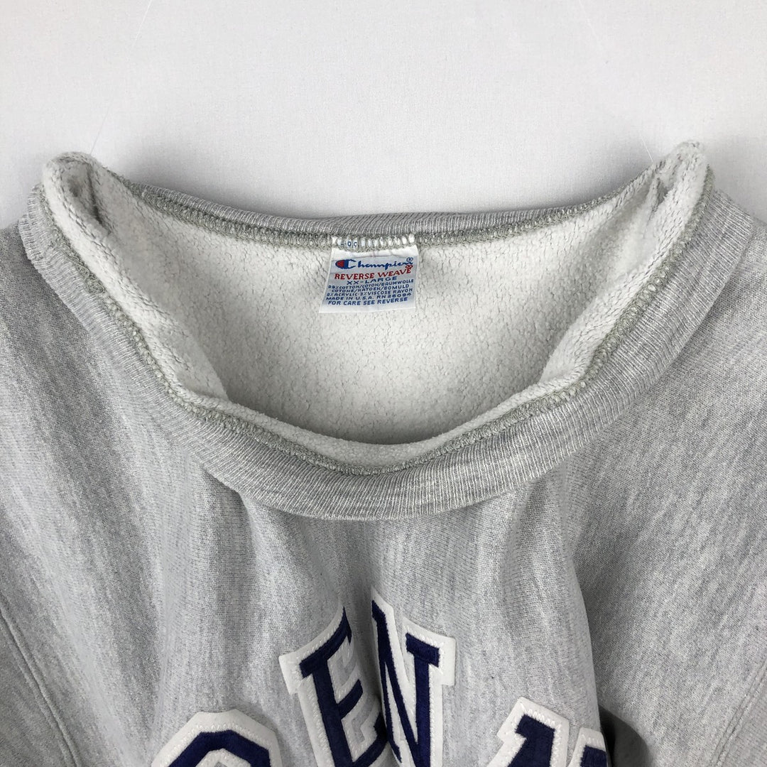 90'S Champion Reverse Weave Embroidered Tag College Sweatshirt Trainer Made in USA Men's XXL Vintage cotton gray type Vintage Second Hand