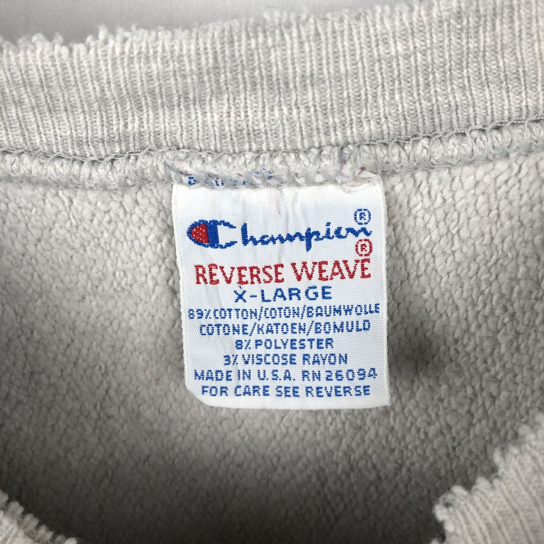 90'S Champion Reverse Weave University of Wisconsin College Sweatshirt with Embroidered Tag, Made in USA cotton gray type Vintage Second Hand