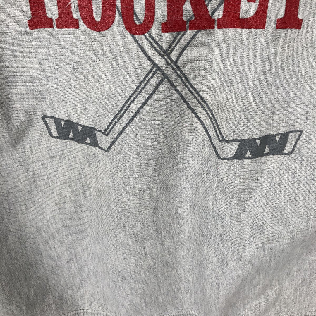 90'S Champion Reverse Weave University of Wisconsin College Sweatshirt with Embroidered Tag, Made in USA cotton gray type Vintage Second Hand