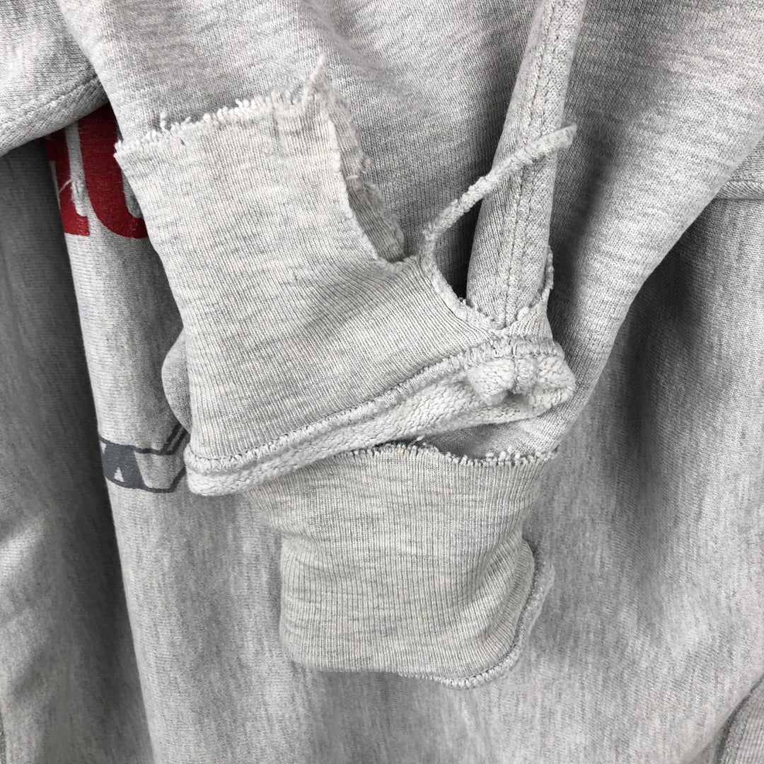 90'S Champion Reverse Weave University of Wisconsin College Sweatshirt with Embroidered Tag, Made in USA cotton gray type Vintage Second Hand