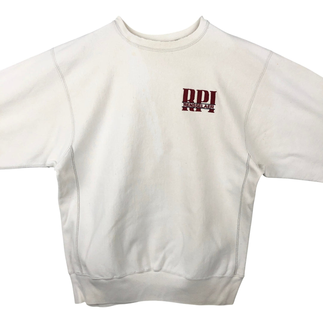 90'S Champion Reverse Weave Embroidered Tag College Sweatshirt Trainer Made in USA Men's XXL Vintage cotton pale white type Vintage Second Hand