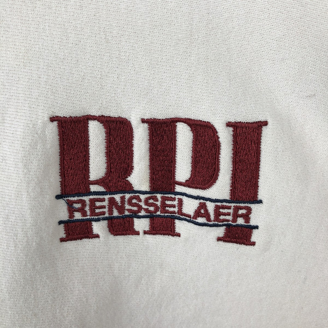 90'S Champion Reverse Weave Embroidered Tag College Sweatshirt Trainer Made in USA Men's XXL Vintage cotton pale white type Vintage Second Hand