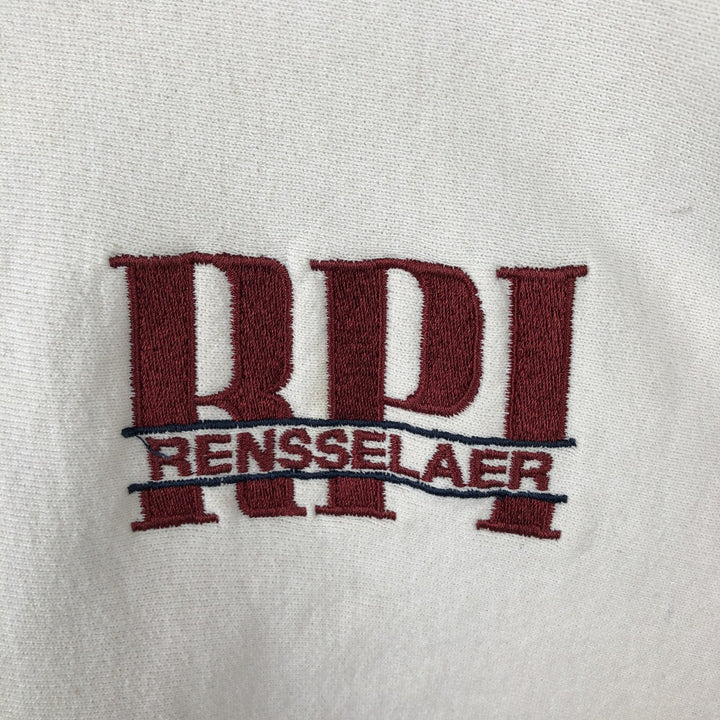 90'S Champion Reverse Weave Embroidered Tag College Sweatshirt Trainer Made in USA Men's XXL Vintage cotton pale white type Vintage Second Hand