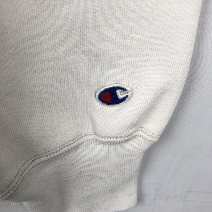 90'S Champion Reverse Weave Embroidered Tag College Sweatshirt Trainer Made in USA Men's XXL Vintage cotton pale white type Vintage Second Hand