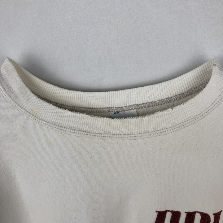 90'S Champion Reverse Weave Embroidered Tag College Sweatshirt Trainer Made in USA Men's XXL Vintage cotton pale white type Vintage Second Hand