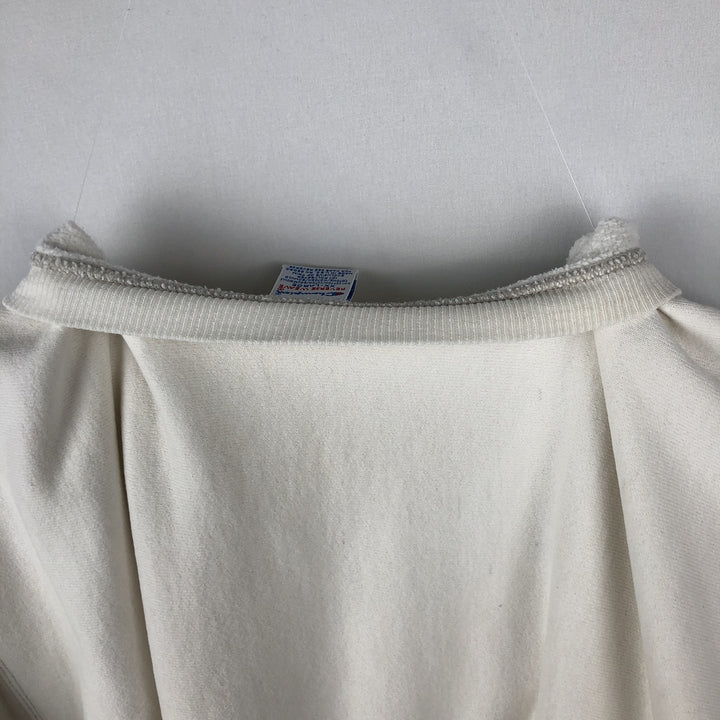 90'S Champion Reverse Weave Embroidered Tag College Sweatshirt Trainer Made in USA Men's XXL Vintage cotton pale white type Vintage Second Hand