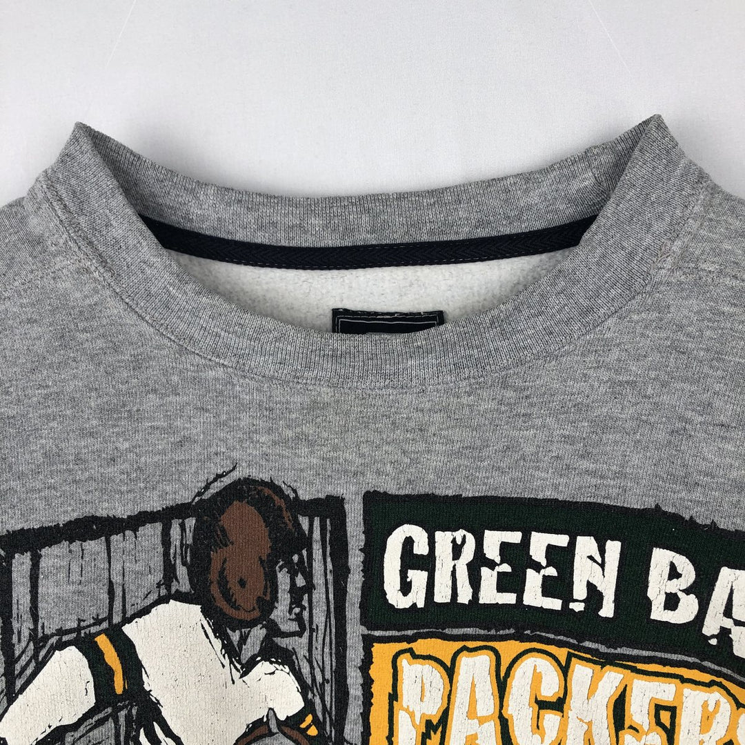 Vintage '90'S Starter NFL Green Bay Packers Printed Sweatshirt, Made in USA, Men's Size L cotton gray type Vintage Second Hand