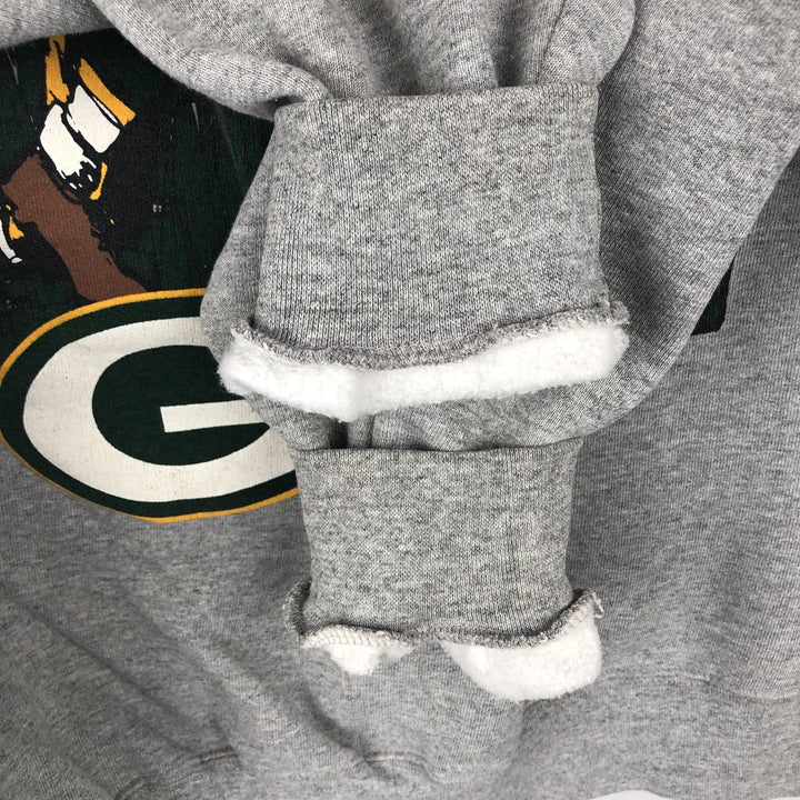 Vintage '90'S Starter NFL Green Bay Packers Printed Sweatshirt, Made in USA, Men's Size L cotton gray type Vintage Second Hand
