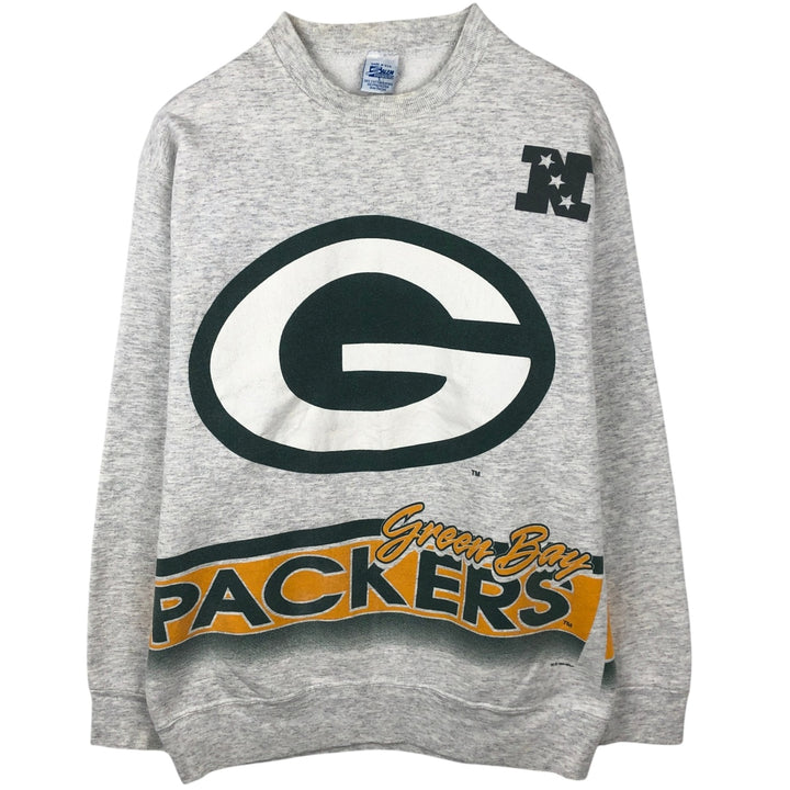 Vintage 90'S SALEM NFL Green Bay Packers Print Sweatshirt, Made in USA, Men's Size L cotton gray type Vintage Second Hand