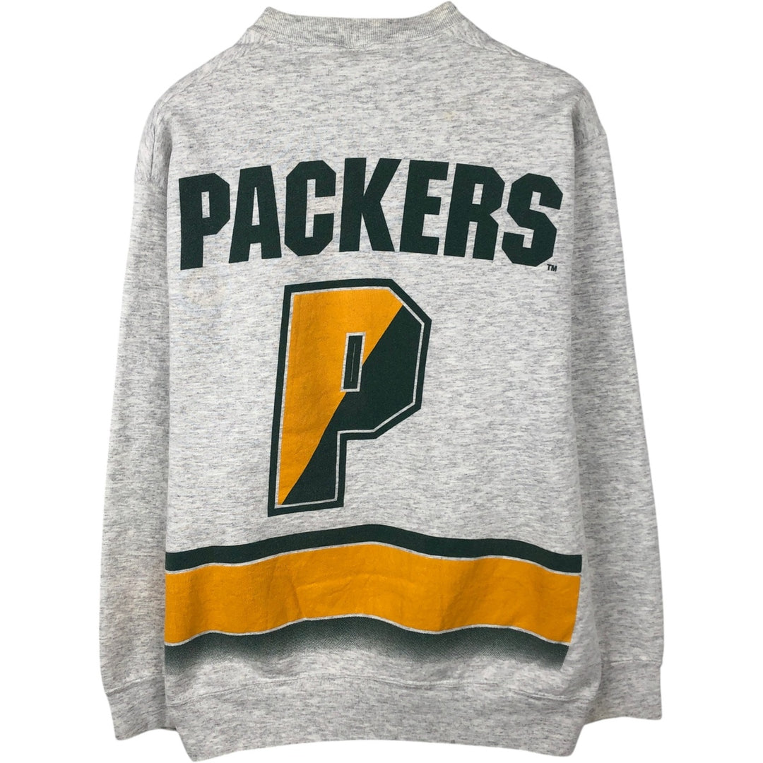 Vintage 90'S SALEM NFL Green Bay Packers Print Sweatshirt, Made in USA, Men's Size L cotton gray type Vintage Second Hand