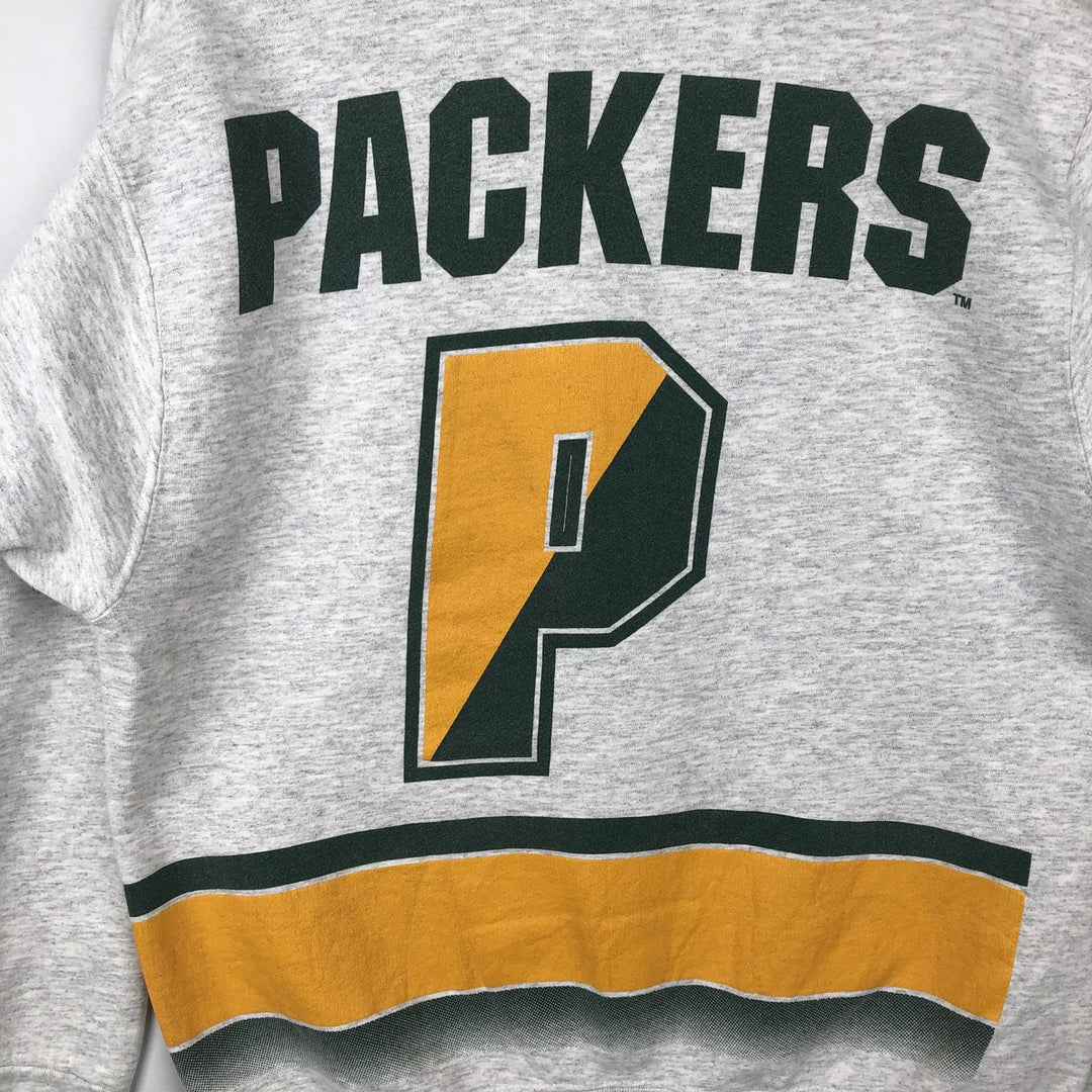Vintage 90'S SALEM NFL Green Bay Packers Print Sweatshirt, Made in USA, Men's Size L cotton gray type Vintage Second Hand