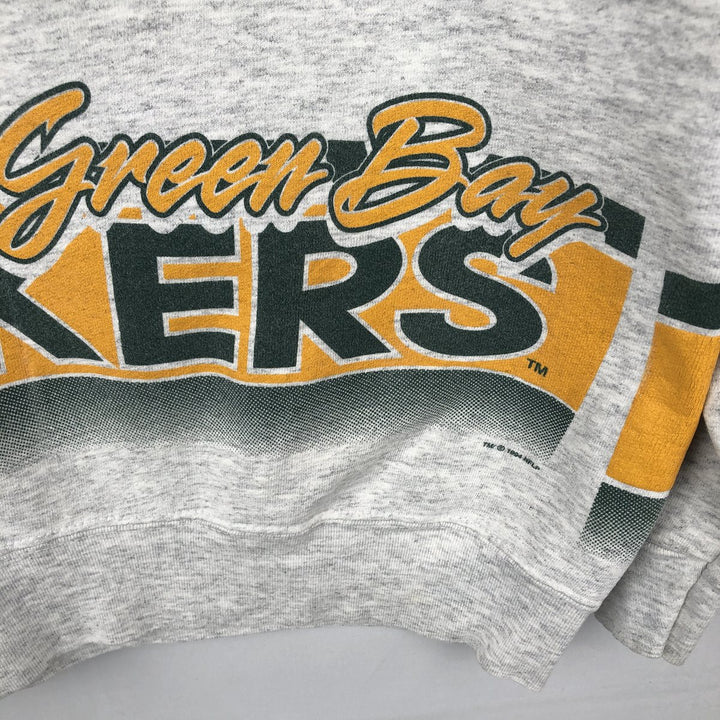 Vintage 90'S SALEM NFL Green Bay Packers Print Sweatshirt, Made in USA, Men's Size L cotton gray type Vintage Second Hand