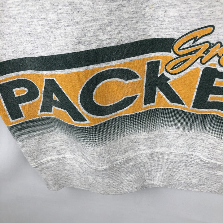Vintage 90'S SALEM NFL Green Bay Packers Print Sweatshirt, Made in USA, Men's Size L cotton gray type Vintage Second Hand