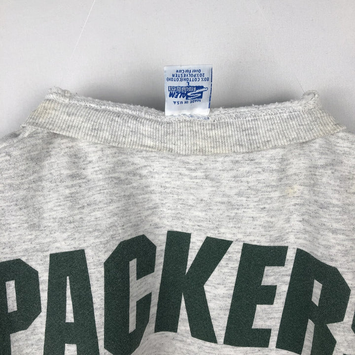Vintage 90'S SALEM NFL Green Bay Packers Print Sweatshirt, Made in USA, Men's Size L cotton gray type Vintage Second Hand