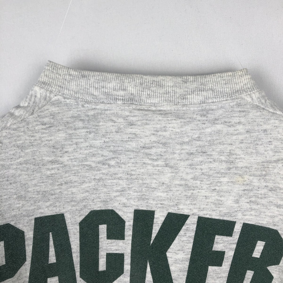 Vintage 90'S SALEM NFL Green Bay Packers Print Sweatshirt, Made in USA, Men's Size L cotton gray type Vintage Second Hand