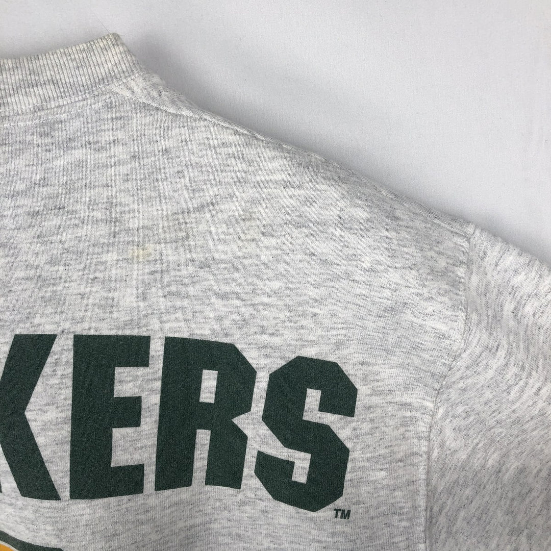 Vintage 90'S SALEM NFL Green Bay Packers Print Sweatshirt, Made in USA, Men's Size L cotton gray type Vintage Second Hand