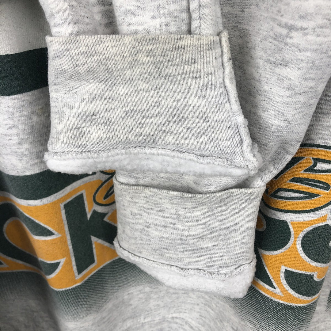 Vintage 90'S SALEM NFL Green Bay Packers Print Sweatshirt, Made in USA, Men's Size L cotton gray type Vintage Second Hand