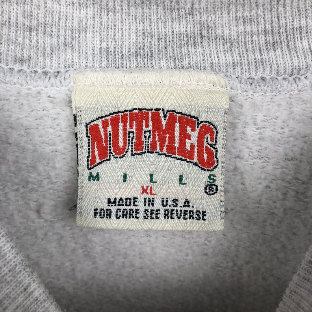 90'S Nutmeg NHL Anaheim Mighty Daks Print Sweatshirt, Made in USA, Men's XL (approx.) cotton gray type Vintage Second Hand