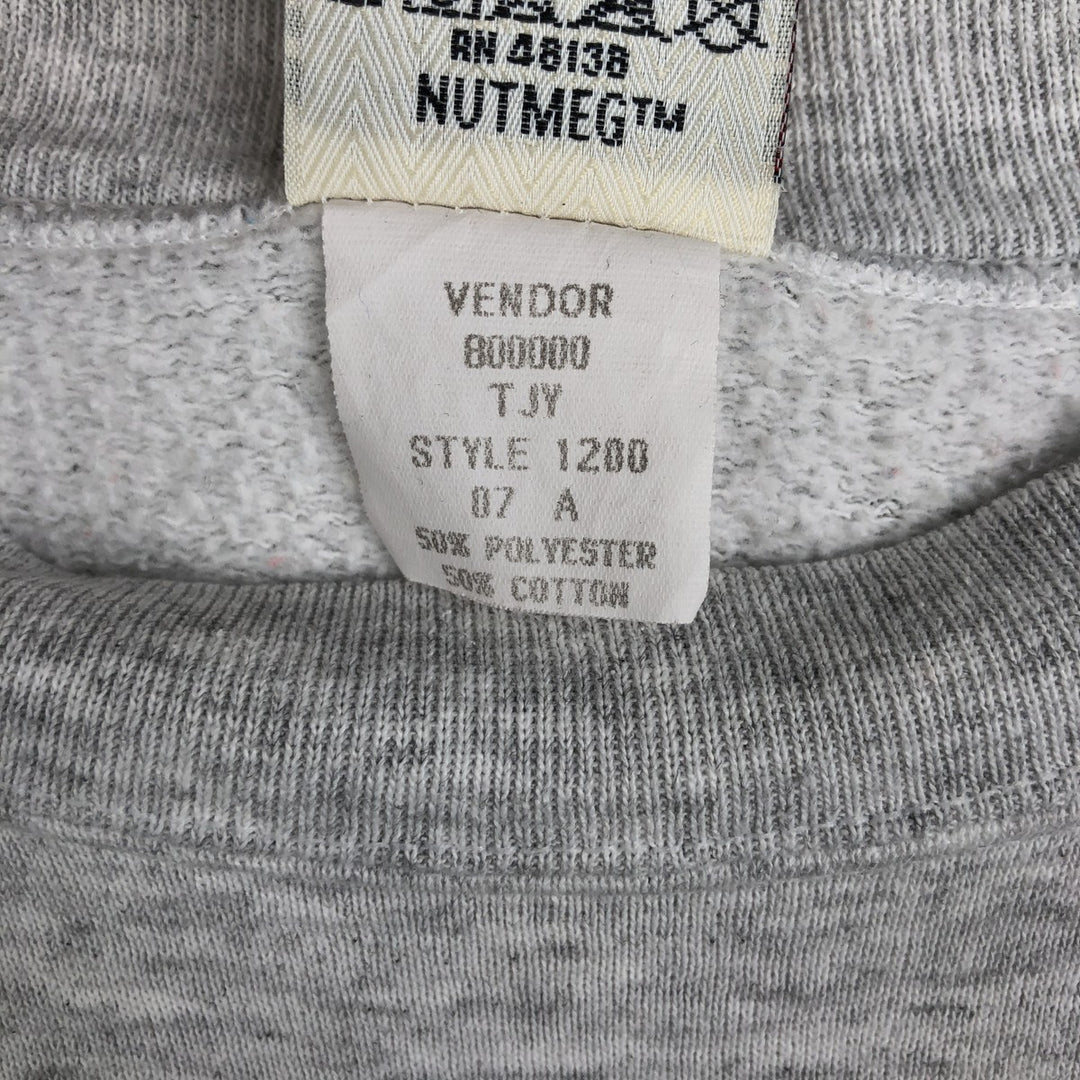 90'S Nutmeg NHL Anaheim Mighty Daks Print Sweatshirt, Made in USA, Men's XL (approx.) cotton gray type Vintage Second Hand
