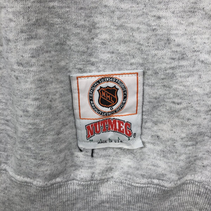 90'S Nutmeg NHL Anaheim Mighty Daks Print Sweatshirt, Made in USA, Men's XL (approx.) cotton gray type Vintage Second Hand