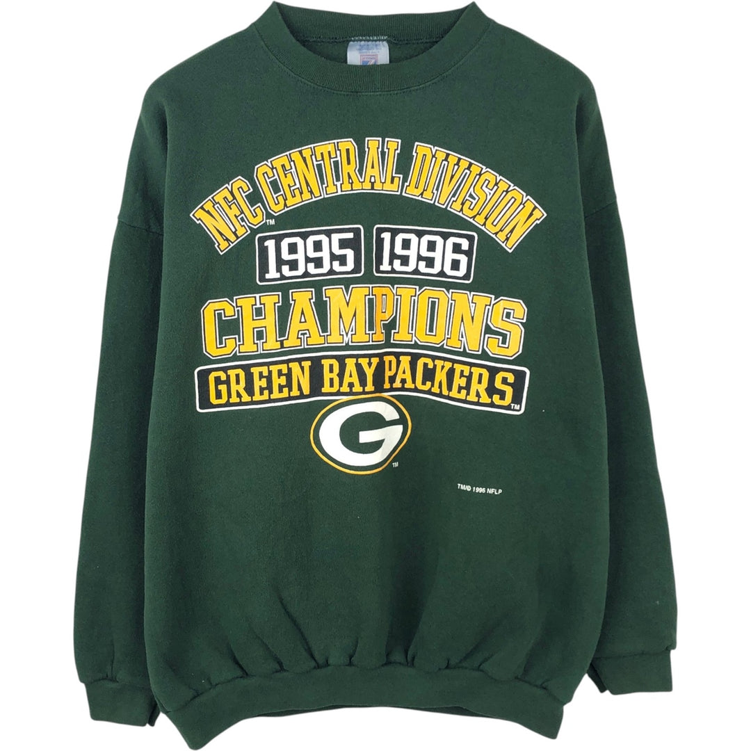 90'S LOGO7 NFL Green Bay Packers Print Sweatshirt, Men's Size XL (Equivalent), Vintage cotton green type Vintage Second Hand