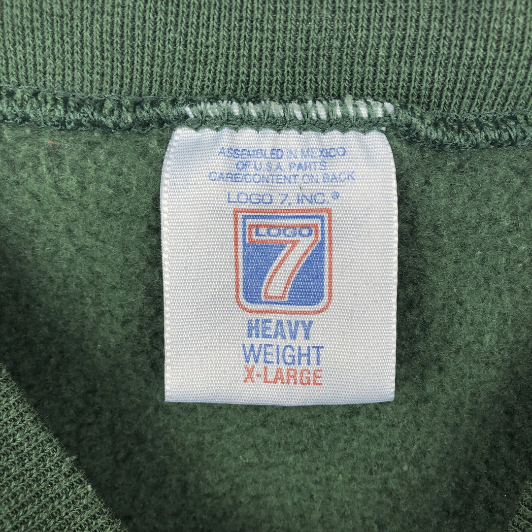90'S LOGO7 NFL Green Bay Packers Print Sweatshirt, Men's Size XL (Equivalent), Vintage cotton green type Vintage Second Hand