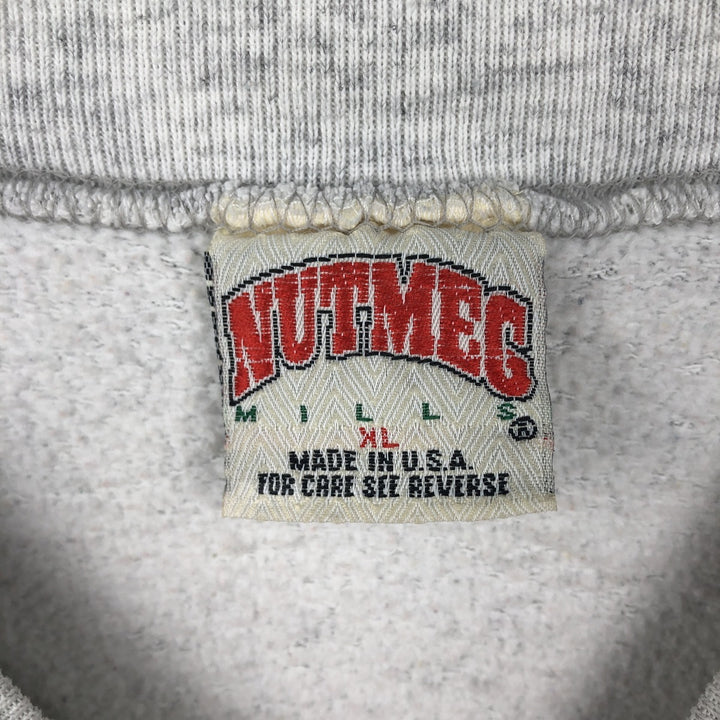90'S Nutmeg NFL Jacksonville Jaguars Print Sweatshirt, Made in USA, Men's Size XL (approx.) cotton gray type Vintage Second Hand