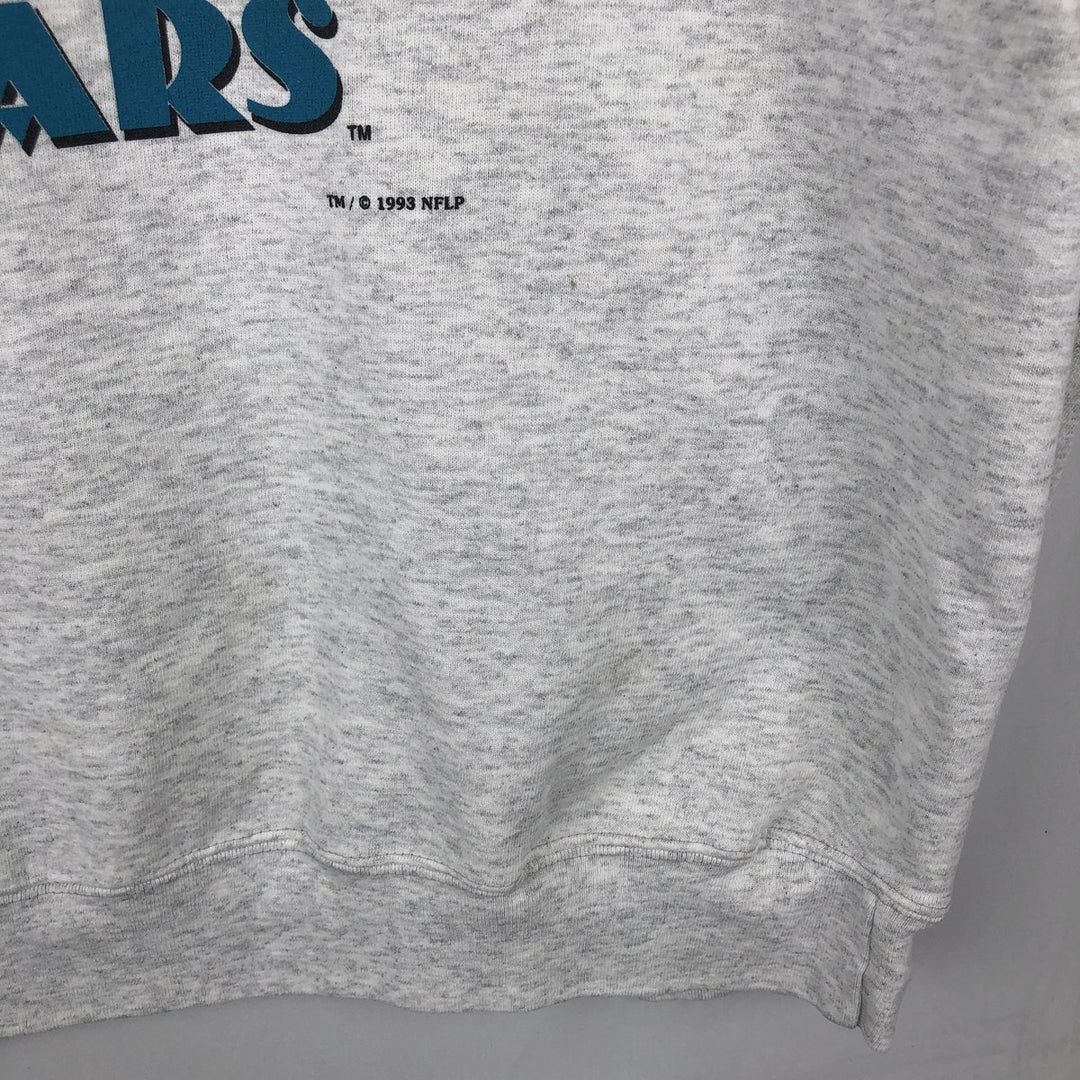 90'S Nutmeg NFL Jacksonville Jaguars Print Sweatshirt, Made in USA, Men's Size XL (approx.) cotton gray type Vintage Second Hand