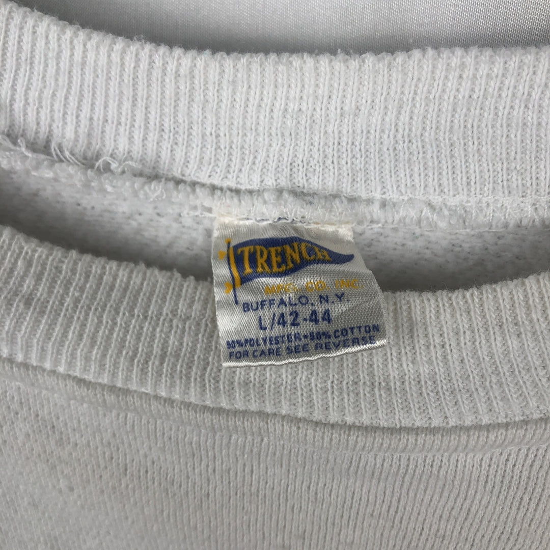 80'S TRENCH NFL Denver Broncos Print Sweatshirt, Made in USA, Men's Size L (Equivalent), Vintage polyester white type Vintage Second Hand