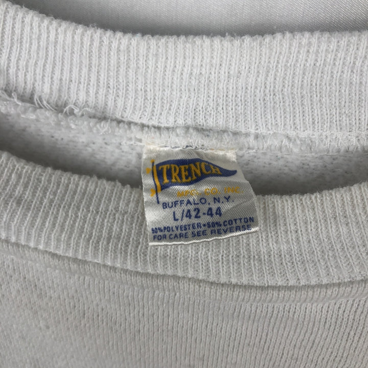 80'S TRENCH NFL Denver Broncos Print Sweatshirt, Made in USA, Men's Size L (Equivalent), Vintage polyester white type Vintage Second Hand