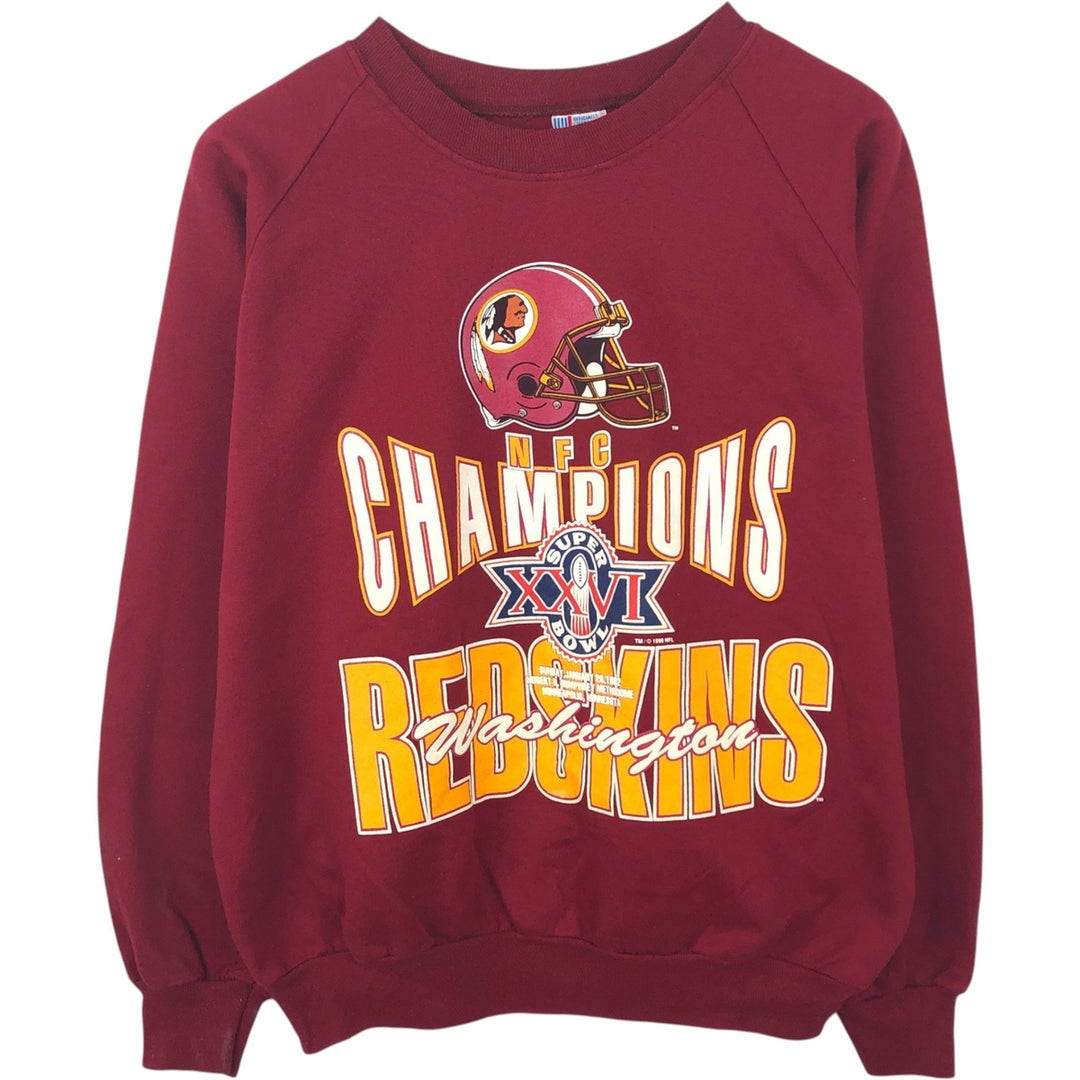 90'S GARAN NFL Washington Redskins Print Sweatshirt, Made in USA, Men's Size L (Equivalent), Vintage polyester red type Vintage Second Hand