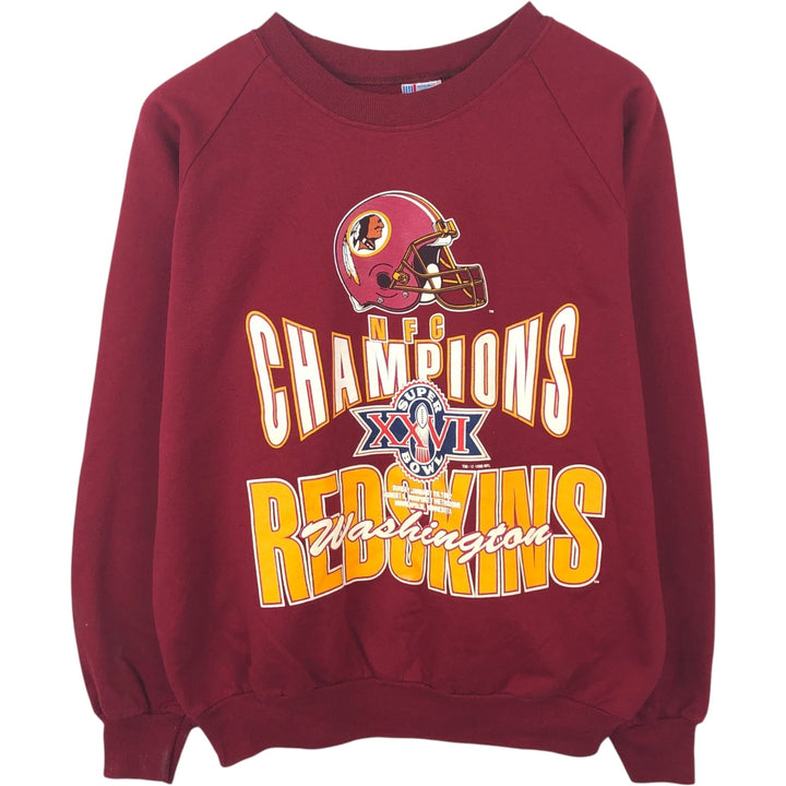 90'S GARAN NFL Washington Redskins Print Sweatshirt, Made in USA, Men's Size L (Equivalent), Vintage polyester red type Vintage Second Hand