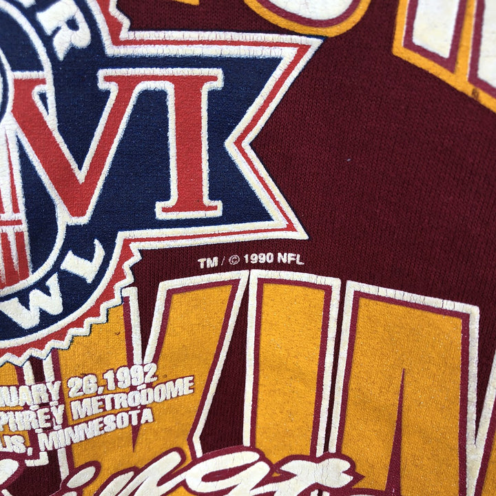 90'S GARAN NFL Washington Redskins Print Sweatshirt, Made in USA, Men's Size L (Equivalent), Vintage polyester red type Vintage Second Hand