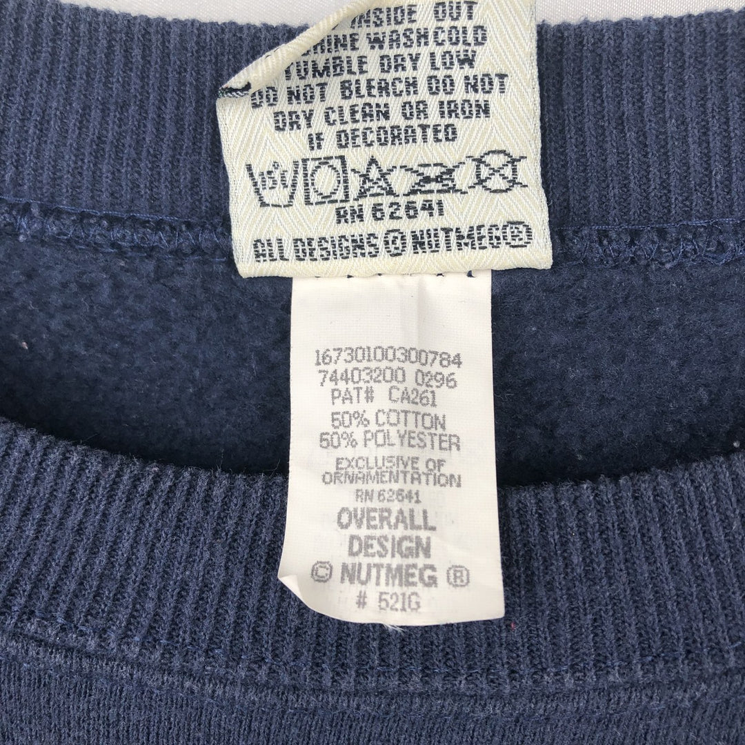 90'S Nutmeg NFL Dallas Cowboys Print Sweatshirt, Made in USA, Men's Size M (approx.), Vintage cotton navy blue type Vintage Second Hand