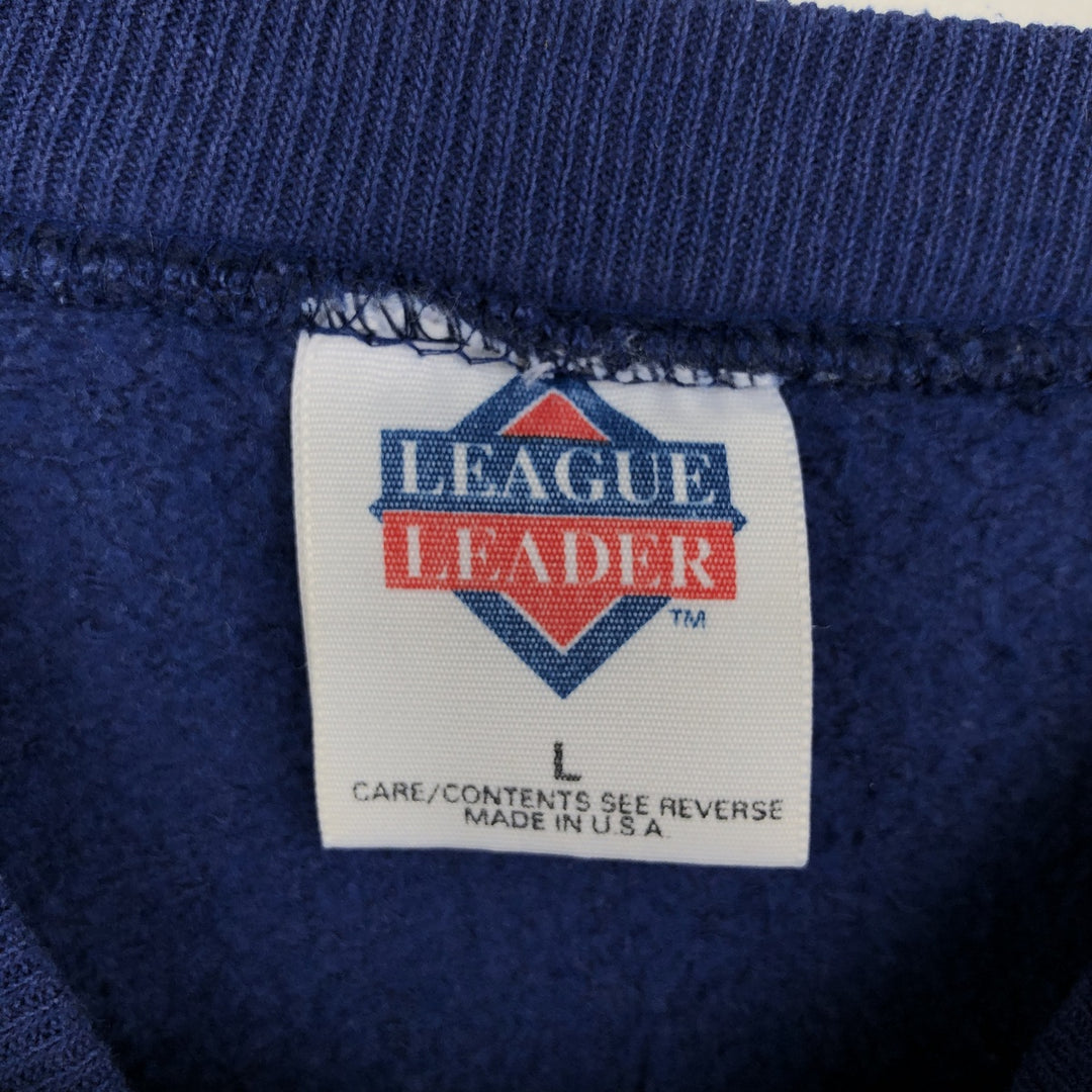 90'S NFL League Leader Dallas Cowboys Print Sweatshirt, Made in USA, Men's Size L (approx.), Vintage polyester Navy blue Vintage Second Hand