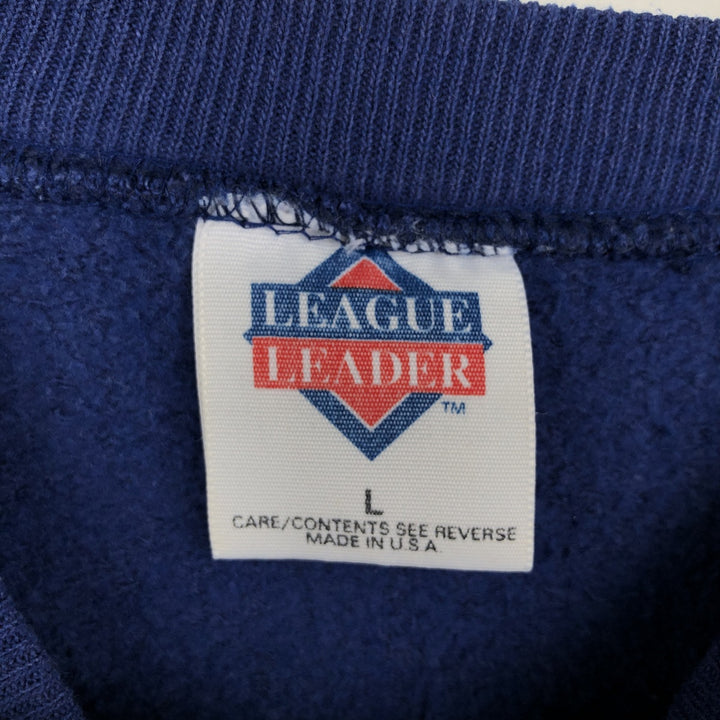 90'S NFL League Leader Dallas Cowboys Print Sweatshirt, Made in USA, Men's Size L (approx.), Vintage polyester Navy blue Vintage Second Hand