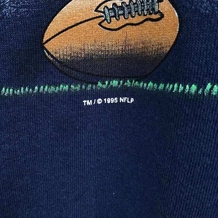 90'S NFL League Leader Dallas Cowboys Print Sweatshirt, Made in USA, Men's Size L (approx.), Vintage polyester Navy blue Vintage Second Hand