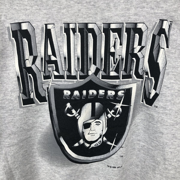 90'S TULTEX NFL Las Vegas Raiders Print Sweatshirt, Men's Size XL (Equivalent), Vintage cotton gray type Vintage Second Hand