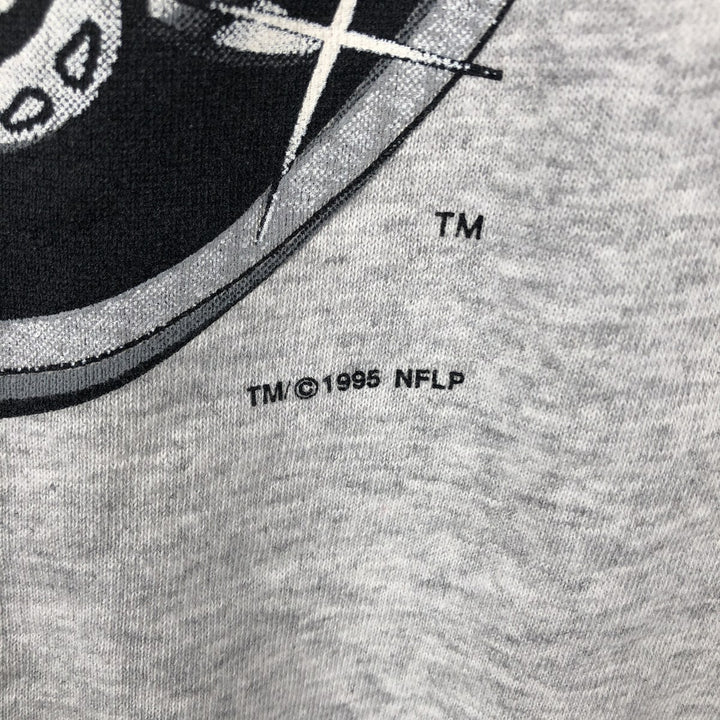 90'S TULTEX NFL Las Vegas Raiders Print Sweatshirt, Men's Size XL (Equivalent), Vintage cotton gray type Vintage Second Hand