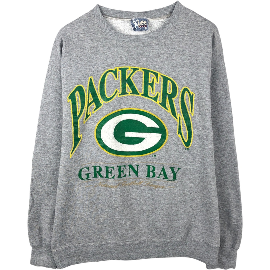 Lee SPORT NFL Green Bay Packers Print Sweatshirt, Men's Size L (Equivalent), Vintage cotton gray type Vintage Second Hand