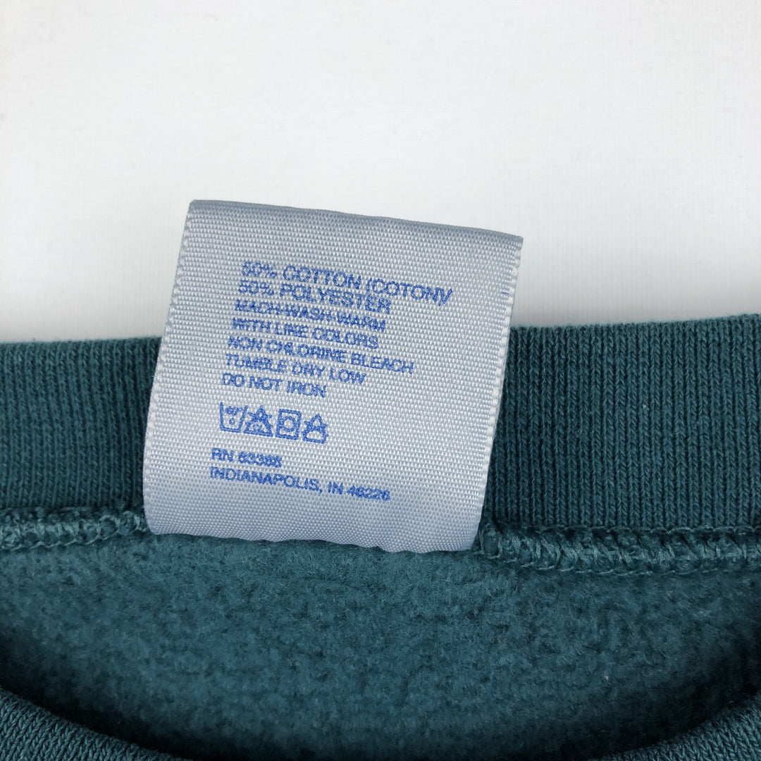 90'S Logo 7 NFL Philadelphia Eagles Print Sweatshirt, Made in USA, Men's Size M (approx.) cotton blue type Vintage Second Hand