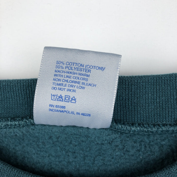 90'S Logo 7 NFL Philadelphia Eagles Print Sweatshirt, Made in USA, Men's Size M (approx.) cotton blue type Vintage Second Hand