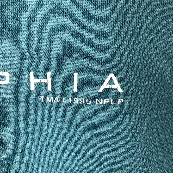 90'S Logo 7 NFL Philadelphia Eagles Print Sweatshirt, Made in USA, Men's Size M (approx.) cotton blue type Vintage Second Hand