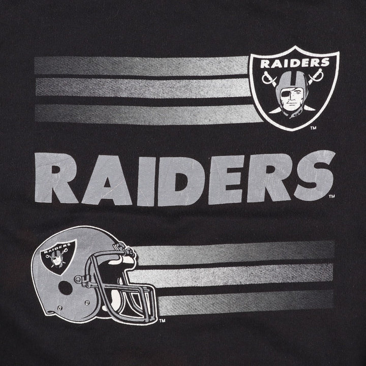 1990'S NFL Las Vegas Raiders Print Sweatshirt, Made in USA, Men's XL (approx.), Vintage cotton black type Vintage Second Hand