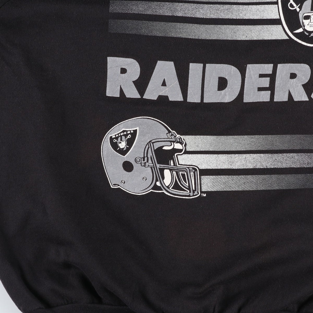 1990'S NFL Las Vegas Raiders Print Sweatshirt, Made in USA, Men's XL (approx.), Vintage cotton black type Vintage Second Hand