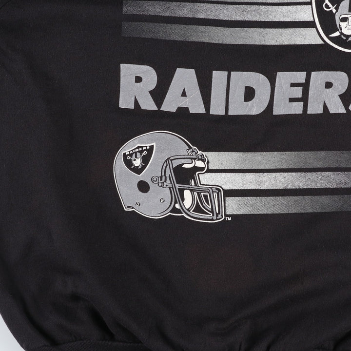 1990'S NFL Las Vegas Raiders Print Sweatshirt, Made in USA, Men's XL (approx.), Vintage cotton black type Vintage Second Hand