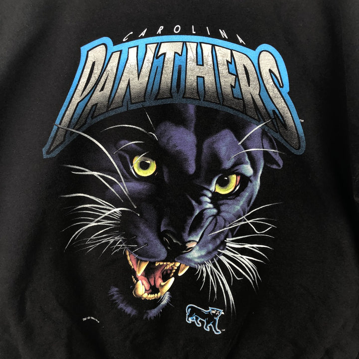 Vintage 90'S SALEM NFL Carolina Panthers Print Sweatshirt, Made in USA, Men's Size XL cotton black type Vintage Second Hand