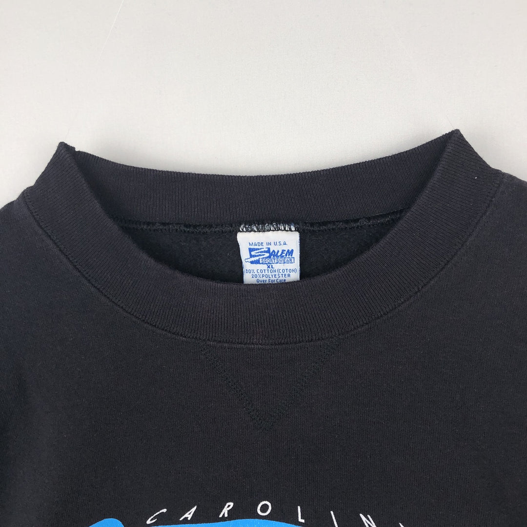 Vintage 90'S SALEM NFL Carolina Panthers Print Sweatshirt, Made in USA, Men's Size XL cotton black type Vintage Second Hand